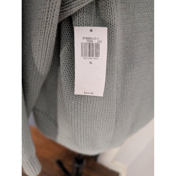 NWT Old Navy 100% Cotton Polo Sweater in Silver Sage - XL - Picture 5 of 9